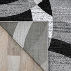 Rugshop Contemporary Abstract Circles Perfect for high Traffic Areas of Your Living Room,Bedroom,Home Office,Kitchen Runner Rug 2'7" x 12' Gray