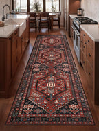 Ciicool Washable Runners Area Rug for Hallways, Ultra Soft 2x8ft Boho Runner Non-Slip Vintage Oriental Long Carpet for Kitchen Bedroom Laundry Bathroom