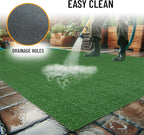 Ottomanson Artificial Grass Turf 7'10" x 26' Indoor Outdoor Faux Grass Rug with Drainage Holes, Customizable with Extra Long Size Options, Perfect for Patio Lawn Balcony Weddings Photoshoot Backdrop