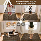 COSY HOMEER Non-Slip Door Mat 36"x60", Entryway Rugs Low Profile Absorbent Dirt Trapper Doormat for Front Entrance, Washable Polypropylene Entry Mat (Dark Brown)