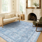 Fame Living Washable Area Rug. Modern Farmhouse. Vintage. Turkish. Bohemian. Distressed. Oriental. Traditional. Rugs for Living Room. Dining. Bedroom. Office. Entryway. Foyer. (866CBl, 2'5" x 4'9")