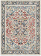RUGGABLE Washable Vintage Area Rug – Kamran Cayenne Red 5x7, Stain-Resistant, Non-Slip – Medium Machine Washable Rugs for Living Room, Bedroom, Hallway, Entryway & Office–with Standard Pad