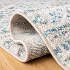 SAFAVIEH Area Rug 4x6 - Tulum Collection - Ivory & Turquoise, Moroccan Boho Tribal Design, Non-Shedding & Easy to Clean, Ideal for Living Room, Bedroom, Dining Space (TUL272E)