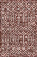 Unique Loom Outdoor Trellis Collection Area Rug - Tribal Trellis (2' x 3' 1" Rectangle Rust Red/Ivory)