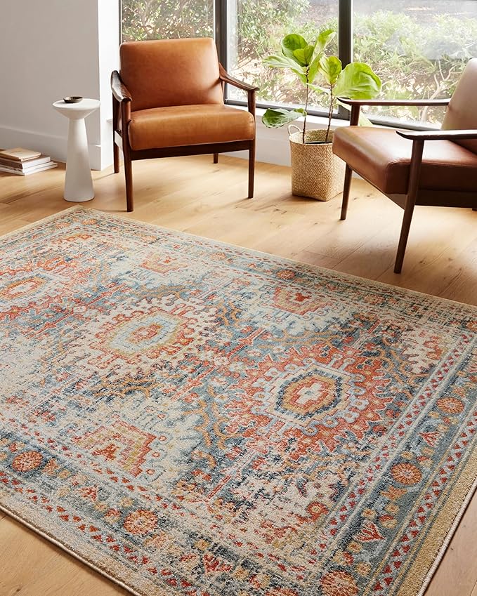 Loloi Jocelyn Collection JOC-03 Mist/Multi 2'-3" x 4'-0" .38" Thick Accent Rug