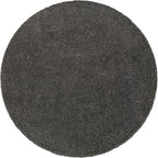 Unique Loom Solid Shag Collection Area Rug (10' 2" Round, Graphite Gray)