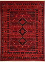 Unique Loom Tekke Collection Area Rug - Sheibani (9' x 12' Rectangle, Red/ Black)