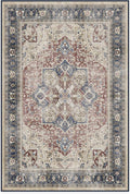 RUGGABLE Washable Area Rug – Kamran Royal Blue 4x6, Stain-Resistant, Non-Slip – Medium Machine Washable Rugs for Living Room, Bedroom, Hallway, Entryway & Office–with Standard Pad