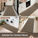 BEQHAUSE Hallway Runner Rugs 2.6x10, Hallway Rug Non-Slip Washable(Rolled-Up NO Creases), Runner Rug Absorbent Stain Resistant Hall Rug Carpet Runner, Entryway Rugs Floor Mat Laundry Room Rugs, Brown
