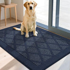 COSY HOMEER Non-Slip Door Mat 32"x48", Entryway Rugs Low Profile Absorbent Dirt Trapper Doormat for Front Entrance, Washable Polypropylene Entry Mat (Blue)