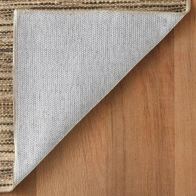 Dash & Albert Clay Natural Machine Washable Rug, 2 X 3 Feet, Natural Stripe Pattern