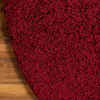 Unique Loom Solid Shag Collection Area Rug (5' 3" Round, Cherry Red)