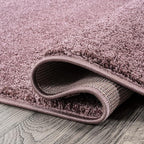 Eyely UES100R-6SQ Supersoft Haze Solid Low-Pile Indoor Area Rug, Coastal, Bohemian, Minimalist, Classic, Casual for Bedroom,Kitchen,Living Room,Non Shedding,Easy-Washing, Purple, 6' Square