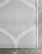 Rugs.com Lattice Frieze Collection Rug – 3' Square Light Gray Medium Rug Perfect for Living Rooms, Kitchens, Entryways
