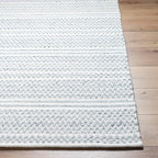 Mark&Day Wool Rugs, 2x8 Precious Solid and Border Cream/Black Runner Area Rug, Cream Black Carpet for Hallway, Kitchen, Bedroom or Living Room (2'6" x 8' Runner)