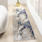 LUXE WEAVERS Marble Swirl Abstract Area Rug, Blue 2x7