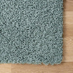Unique Loom Solid Shag Collection Area Rug (6' 1" x 9' Rectangle, Light Slate Blue)