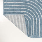 JONATHAN Y Hallie High-Low Curve Dark Blue/Cream 3x5 Indoor/Outdoor Area Rug, Minimalist Geometric, Pet Friendly, for Patio, Backyard, Living Room, Bedroom, Office, Hose-Washable (SCN100C-3)