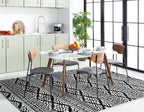 SAFAVIEH Area Rug 8x10 - Tulum Collection - Large - Black & Ivory, Moroccan Boho Tribal Design, Non-Shedding & Easy to Clean, Ideal for Living Room, Bedroom, Dining Space (TUL272Z)