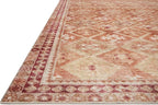 Loloi Layla Collection LAY-16 Natural/Spice 2'-0" x 5'-0" .13" Thick Accent Rug, Soft, Durable, Vintage Inspired, Distressed, Low Pile, Non-Shedding, Easy Clean, Printed, Living Room Rug