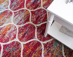 Rugs.com Lattice Frieze Collection Rug – 7' Round Multi Medium Rug Perfect for Kitchens, Dining Rooms