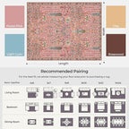 Kokia Boho Vintage Floral Area Rugs, Washable Oriental Botanical Rugs for Living Room, Bedroom, Dining Room, Office, Soft Indoor Area Rug, Rosette Pink，6x9