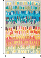 Dash and Albert Paint Chip Machine Washable Area Rug - 2' x 3' Multicolor - Geometric Accent Rug - Anti-Slip Backing, Lightweight, Machine Washable, High Traffic Areas Kitchen, Mudroom, Laundry Room