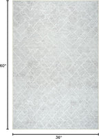 Bloom Rugs Washable Non-Slip 3' x 5' Rug - Gray/Pebble Striped Area Rug for Living Room, Bedroom, Dining Room, and Kitchen - Exact Size: 3' x 5'