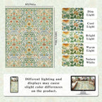8x10 Washable Area Rug for Living Room, Large Vintage Grass Green Floral Rugs, Soft Non-Slip Stain Resistant Boho Lightweight Carpet for Bedroom Dining Room Nursery Home Office