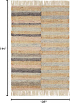 Dash & Albert Ravel Stripe Blue Handwoven Wool Rug, 8.5 X 11.5 Feet, Blue Geometric Pattern