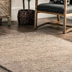 Rugs USA Melrose Handmade, Brown/Ivory, 2' 6" x 6', Wool & Cotton, Soft and Cozy, High Traffic, Stain Resistant, Easy Clean, Durable Runner for Bedroom, Living Room, Dining Space, Den, Foyer, Entryway