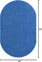 Unique Loom Solid Shag Collection Area Rug (5' 3" x 8' Oval, Periwinkle Blue)