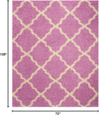 SAFAVIEH Dallas Shag Collection Area Rug - 6' x 9', Pink & Ivory, Trellis Design, Non-Shedding & Easy Care, 1.5-inch Thick Ideal for High Traffic Areas in Living Room, Bedroom (SGD257I)