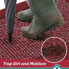 BEQHAUSE Indoor Door Mat 24" x 36", Dirt Trapper Door Mats Non-Slip Entryway Rugs Washable, Resist Dirt Absorbent Welcome Mat, Low Profile Floor Mats for Front Back Door and Entryway, Red