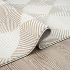 Abani Cream Area Rug for Living Room, Bedroom - Diamond Pattern - 5 x 8 - Durable & Easy to Clean