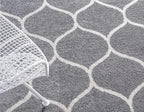 Rugs.com Lattice Frieze Collection Rug – 8' x 10' Oval Light Gray Medium Rug Perfect for Living Rooms, Large Dining Rooms, Open Floorplans