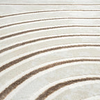 Abani Glam Collection Area Rug - Beige/Cream Modern Abstract Design - 5' x 7' - for Living Room, Bedroom & Office