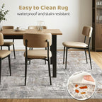 7x10 Area Rug Living Room: Washable Large Abstract Soft Stain Resistant Indoor Floor Rugs Non Slip Accent Carpet for Bedroom Nursery Playroom Office Dining Room Dorm Home House- Gray Rust