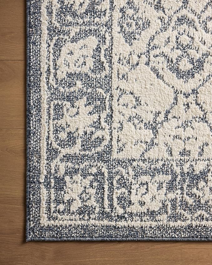 Loloi Magnolia Home by Joanna Gaines Gigi Collection GIG-02 Ivory/Blue 7'-10" x 10' Area Rug