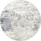6ft Round Area Rug Living Room Rugs - 6x6 Washable Large Soft Indoor Modern Abstract Low Pile Rug Carpet for Bedroom Dining Room Farmhouse Home Office - Beige Blue