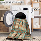Area Rug Non Slip Machine Washable Ultra Soft Living Room/Bedroom/Kitchen/Outdoor/Classroom Plaid, 8'×10'
