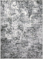 Area Rug Living Room Rugs - 4x6 Large Soft Indoor Neutral Modern Abstract Low Pile Washable Rug Carpet for Bedroom Dining Room Farmhouse Home Office - Grey