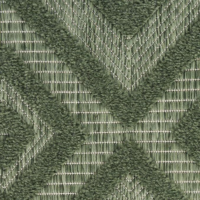 Nourison Home Versatile Green 8' x Round Area Rug - Easy Clean, Non Shedding, Bed Room, Living Room, Dining Room, Kitchen (8' x Round)