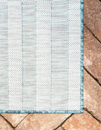 Unique Loom Outdoor Striped Collection Area Rug - Striped (4' 1" x 6' 1" Rectangle, Teal/Ivory)