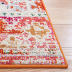 SAFAVIEH Madison Collection Runner Rug - 2'2" x 6', Rust & Pink, Boho Diamond Distressed Design, Non-Shedding & Easy Care, Ideal for High Traffic Areas in Living Room, Bedroom (MAD418Q)