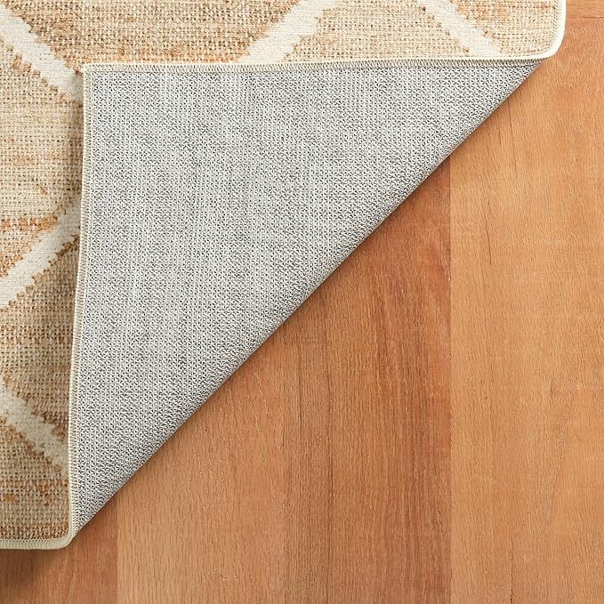 Dash & Albert Kali Natural Machine Washable Rug, 7.5 X 9.5 Feet, Tan Geometric Pattern
