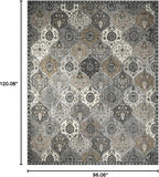 Lahome Moroccan 8x10 Area Rugs for Living Room, Washable Rugs 8x10 Ultra-Thin Oriental Non-Slip Non Shedding Accent Carpet for Bedroom Dining Room Office Nursery, Grey