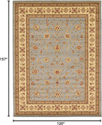 Unique Loom Voyage Collection Traditional Oriental Classic Intricate Design Area Rug (10' 0 x 13' 0 Rectangular, Light Blue/Gold)