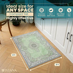 Istana 2x3 Area Rug - Green Boho Rugs for Living Room 2x3 - Foldable Small Rugs for Bedroom - Stain Resistant Washable Rug Non Slip - Eco-Friendly Area Rugs Indoor