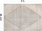 Rugshop Beige and Brown Geometric Area Rug – Soft Abstract Line Pattern Carpet for Living Room, Bedroom, or Office – Contemporary Neutral Decor Accent 2' 3" x 4' Beige